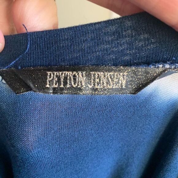 Peyton Jensen Evereve blue tie dye M scoop neck short sleeve flowy tunic - Picture 3 of 3